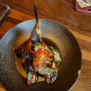 hamachi kama: yellowtail collar, fresno caramel, ponzu