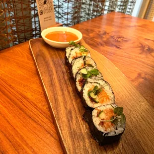 I am not a fan of rolls but this Ora king salmon roll, was so fresh and tasty