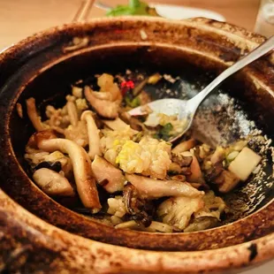 a bowl of food on a table