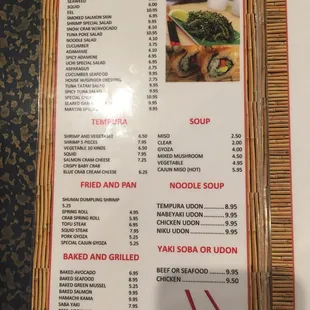 menu, sushi and sashimi