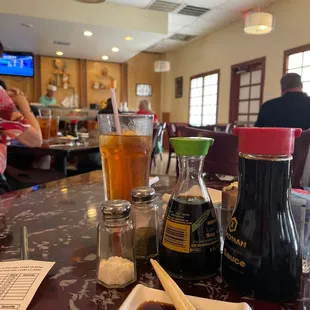 a table in a japanese restaurant