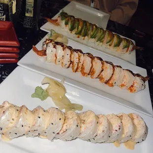 special lobster roll, happy family roll, &amp; hawaii roll