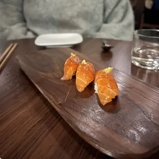 Salmon belly nigiri