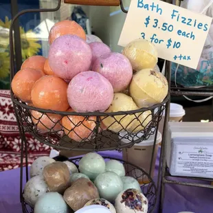 Amazing bath and body products are sold at the market