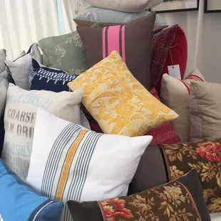 Beautiful handmade pillows by a local artist are sold at the UDC VanNess Farmers Market