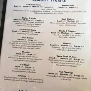 Dessert Menu