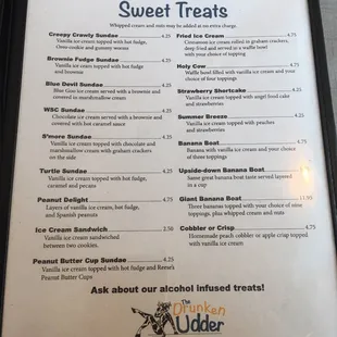 Dessert Menu