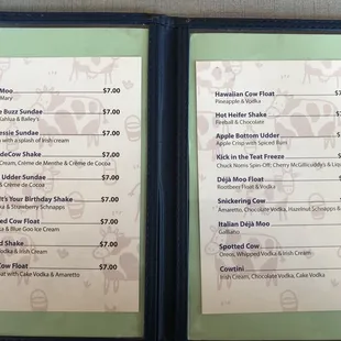 21+ Drink Menu