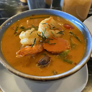 Panang Curry.  I ordered it medium.  It was very hot.  Made my nose run and made me sweat!  Get it mild plus at the max!