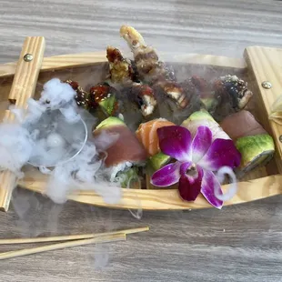 Rainbow roll and Black Dragon Roll