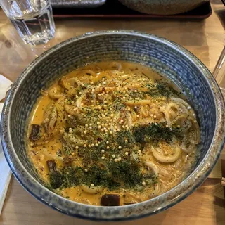 Kimchi bacon cream udon