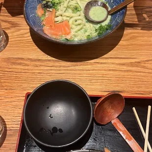 Salmon Spinach Cream Sauce Udon