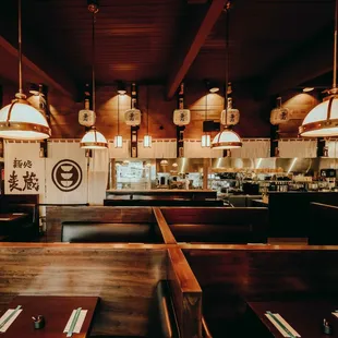 interior, sushi and sashimi
