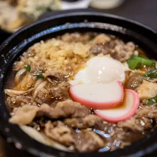 Beef Sukiyaki Nabeyaki Udon ($23/Lg)