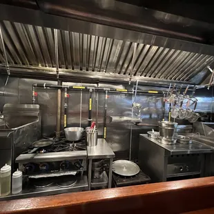 a kitchen in a restaurant