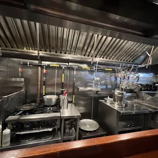 a kitchen in a restaurant
