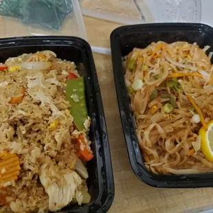 Takeout- chicken Chili Fried Rice, beef Pad Thai