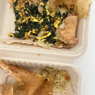 Spinach paneer dosa-- omg, this was so good that we tore it up.