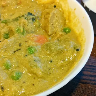 Close-up of the vegetable korma