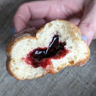 A lot of strawberry filling!