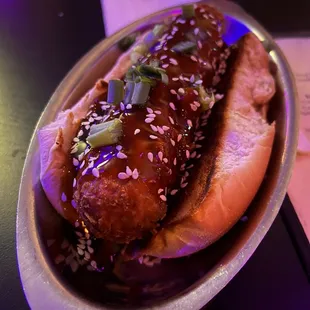 General Tso's hot dog