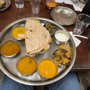 a plate of indian food on a table