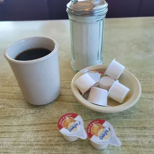 Actual real Half and half with my coffee not some fake "creamer" but creamer was available if thats your thing!!