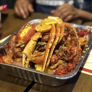 The super comes with one lobster tail- ask for more up front