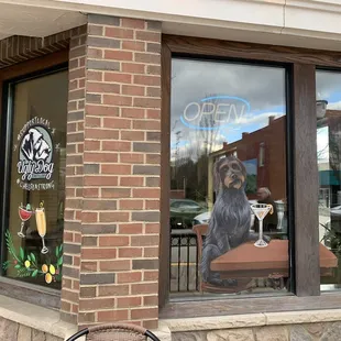 a dog in the window