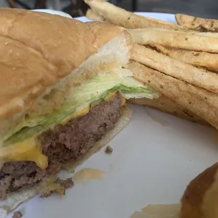 All American burger (med well) &amp; fries