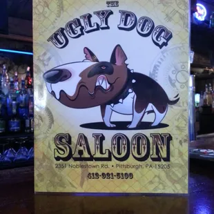 Ugly Dog's New Menu cover!