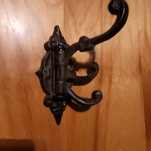 Quaint for handle for purses in bathroom