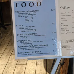 Menu as of February 2022