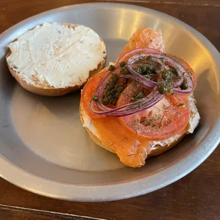 smoked salmon bagel