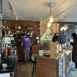 the interior of the coffee roaster