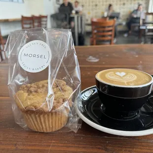 Cortado and muffin