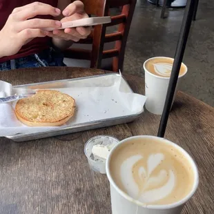 Vanilla Lattes and Bagel &amp; Spread