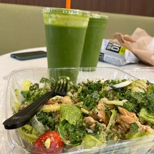 Salad and U green Juice