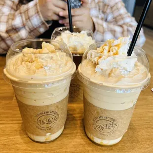 Medium caramel blend &amp; horchata iced coffee