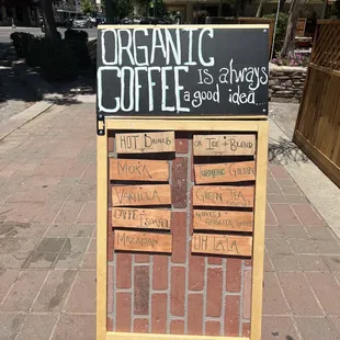  a chalkboard sign