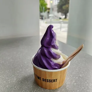 Ube and lychee swirl