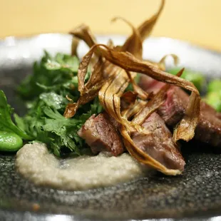 Wagyu Steak Duo: pairing of aged washugyu ribeye (Oregon, USA) and wagyu filet mignon (Miyazaki, Japan)