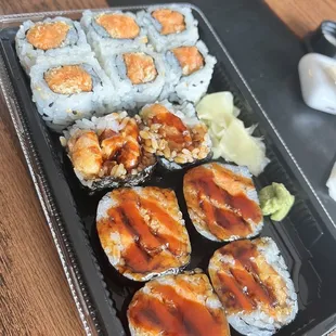 Spicy Salmon Maki and Sweet Potato Maki