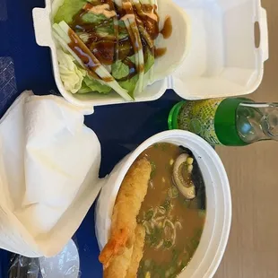 Shrimp Tempura Ramen and Juicy Pork Bao