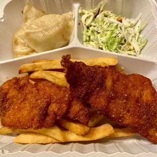 Love the fish and pierogi during Lent