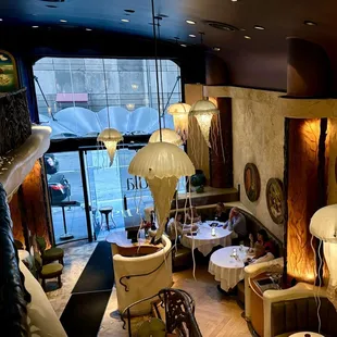 View of the front of the restaurant from the second floor