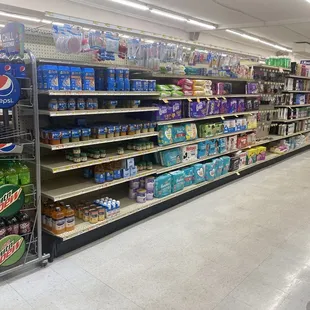 Open spaces on shelves