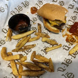 He devoured his burger!