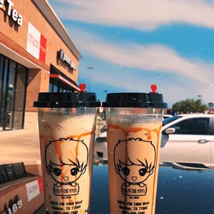 two cups of iced coffee