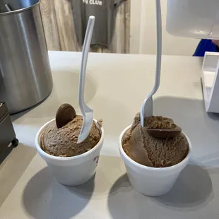 two bowls of ice cream